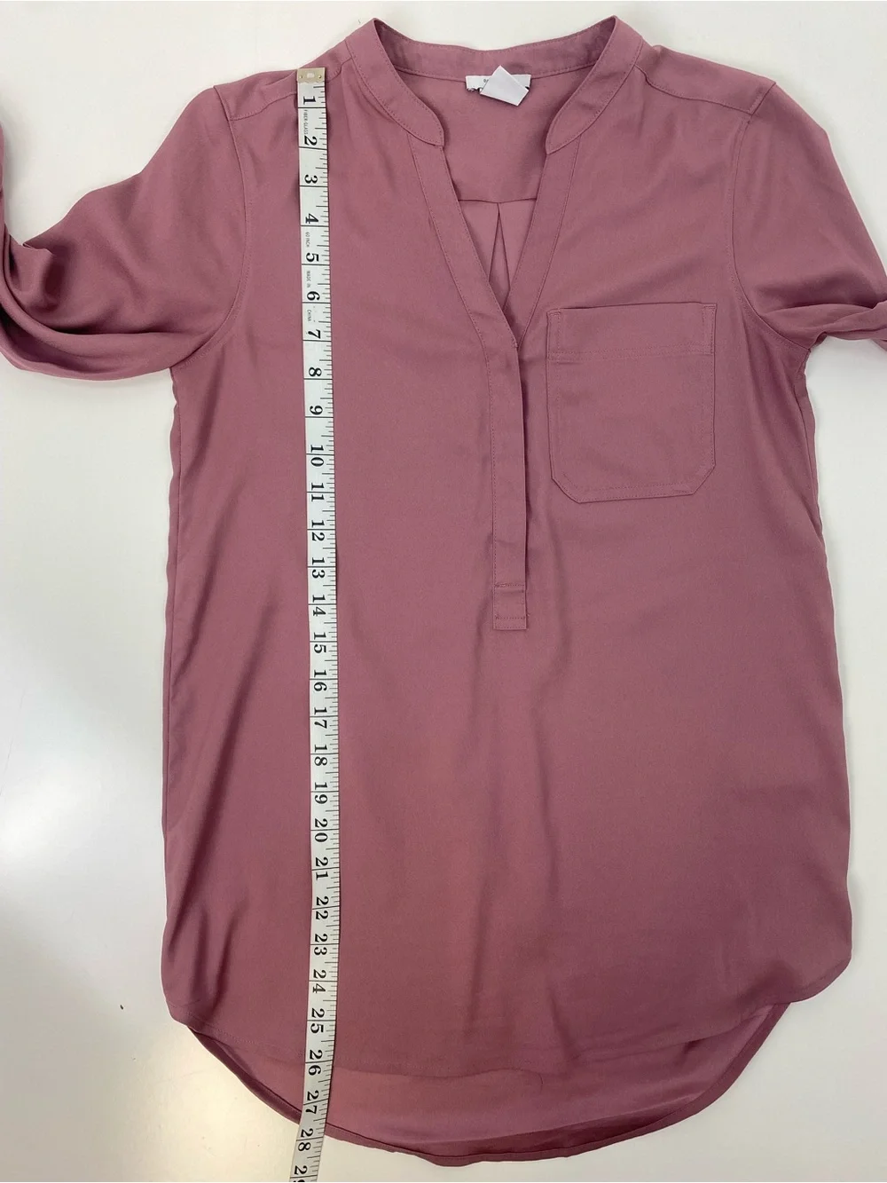 Daily Ritual Dusty Rose Long-Sleeve V-Neck Tunic Blouse - Picture 6 of 6